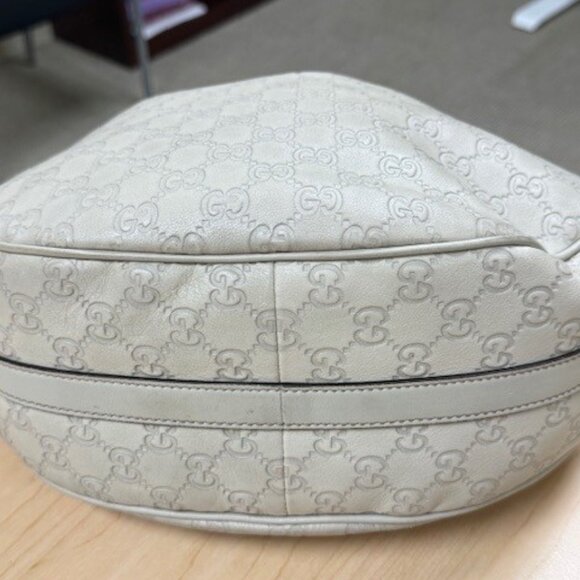 Rare.. Cream Gucci Medium Guccissima Twins  Interlocking Hobo Bag - Picture 5 of 10